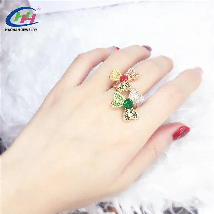 

Elegant Vintage Fashion Crystal gold indian jodha akbar wedding rings Jewelry Women's Ring
