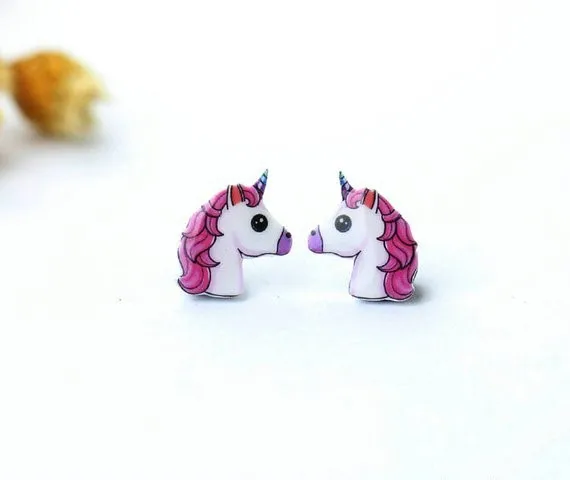 

Personalized Hot Sale Christmas Gifts Quirky Unicorn Stud Earring, As pictures show