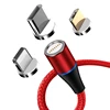 3 in 1 WANCORE Magnetic Data Cable For iPhone, 3A Fast Charge Magnetic Cable For Type-C, Micro Round Magnetic Cable For Android