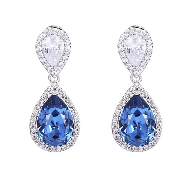 

92615 xuping factory China trend big stone stud earring made with crystals from Swarovski, N/a