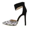 CSS355 Fashion Europe and the United States fight color hollow high heels OL pointed shallow mouth zipper female pump
