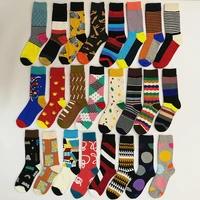 

Men cute custom logo colourful print cotton ankle happy socks