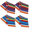 14 by 84 Inch Mexican Table Runner Mexican Serape Blanket Cotton Colorful Fringe Table Runners for Mexican Party Wedding Decor