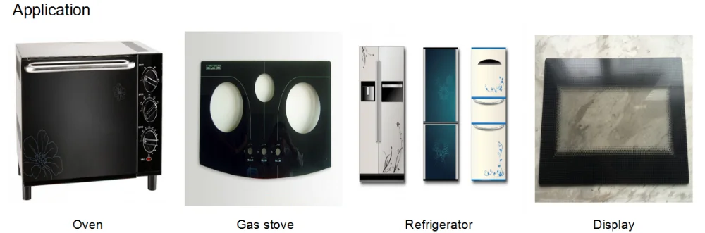 custom size 4mm black color safe freestanding gas oven door glass