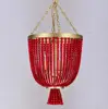 New American Luxury Style red stone beads pendant lamp Turquoise Chandelier for Home Hotel OEM ODM