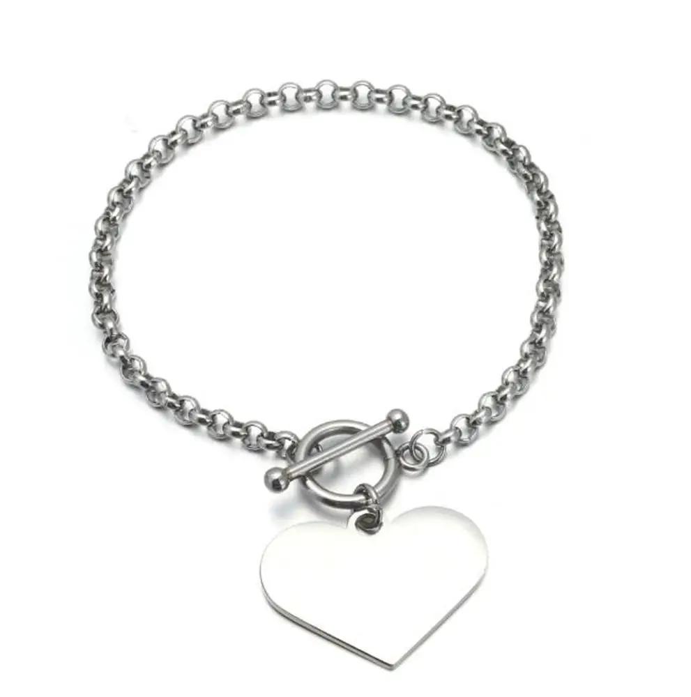 

Eternity Memory 316L Stainless Steel Heart fashion Charm Bangle bracelet