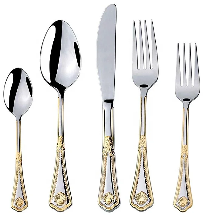Highgrade Inox Italian Flatware 24k Gold Plated Stainless Steel