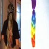 24" 100g Rainbow Ombre Tone Color Braiding Hair Ombre High Temperature Fiber Braiding Synthetic Crochet Jumbo Braids