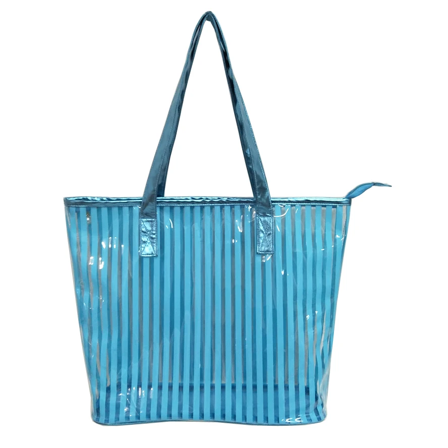 

Wholesale Fashion Plastic Beach Tote Clear Transparent PVC Handbag, Any pantone color