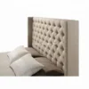 Home furniture fabric cover wooden frame tufted tall headboard