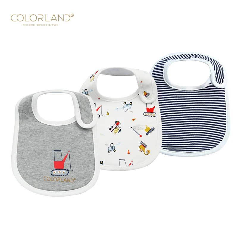 

Colorland 3 layers organic cotton baby bibs set baby drool bibs, As picture/customized