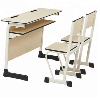 China School Student Table And Chair Set College Double Seat Desk