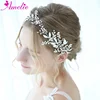 Silver Bridal Hair Vine Floating Pearl And Rhinestone Wedding Headband Leaf Women Headpiece Baby Breath Hair Accessories