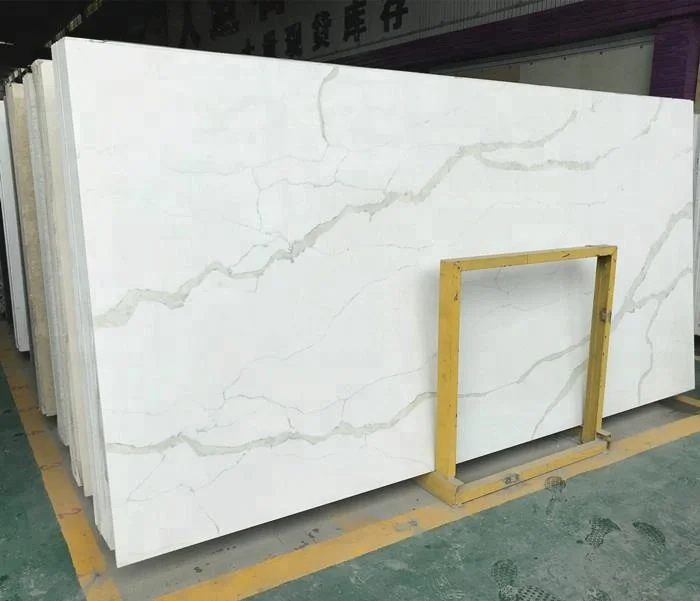 3200x1600x18mm Calacatte Gold Quartz Marble Kitchen Countertop