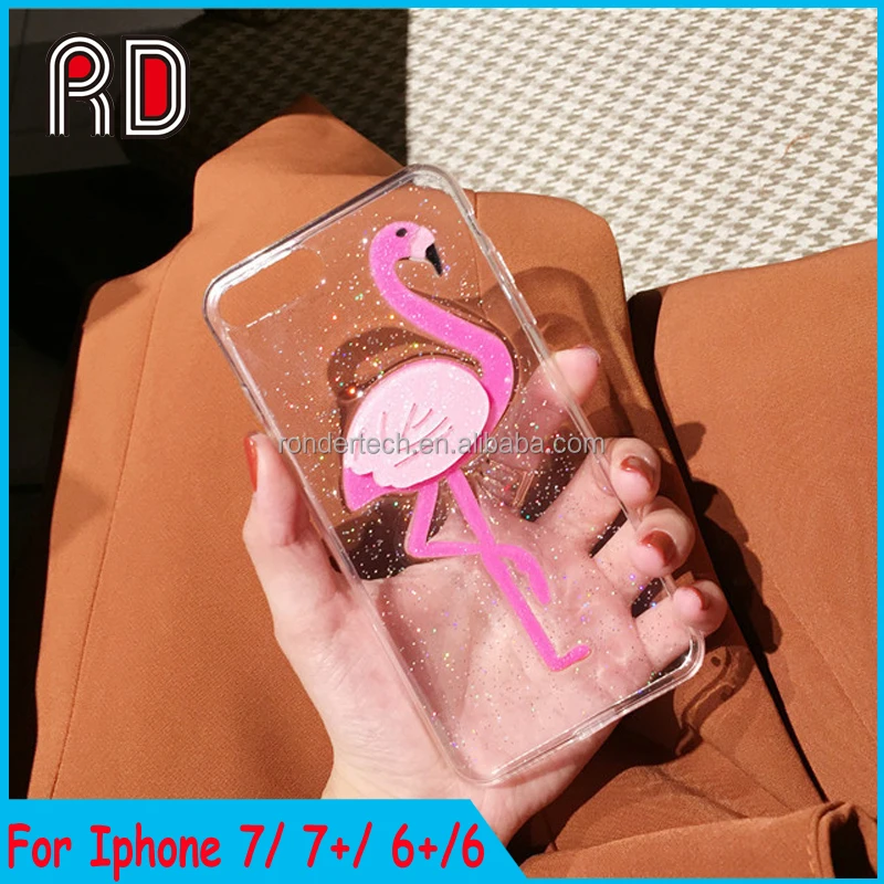 

2017 Fashion flamingo Phone Case for iphone 7 Glitter Bling flamingo Case for iphone 7 7 plus