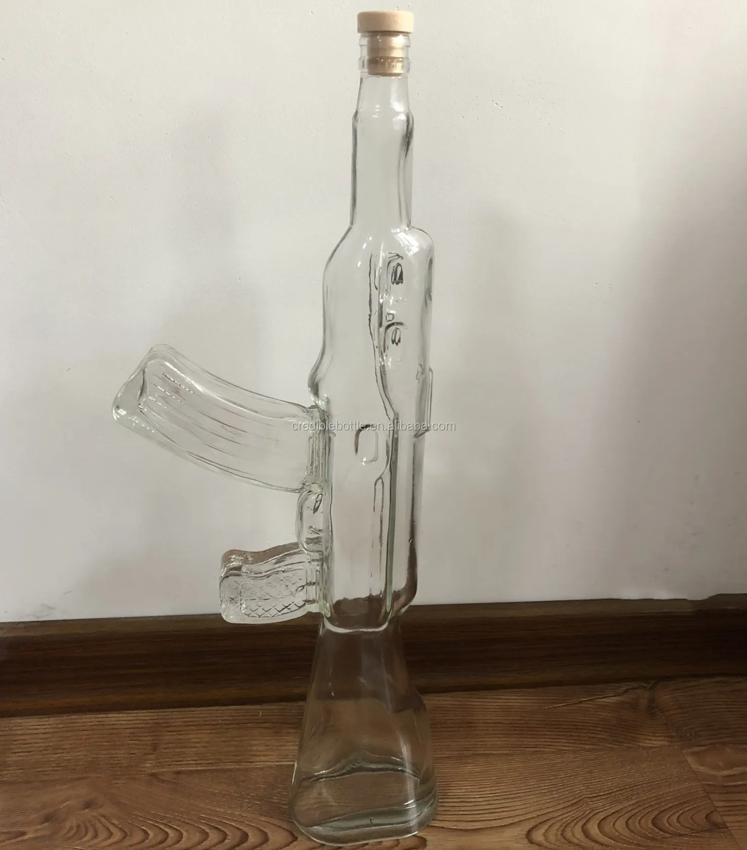 Gun Shaped Liquor Bottle For Sale 750ml Glass Craft For Home Decorate