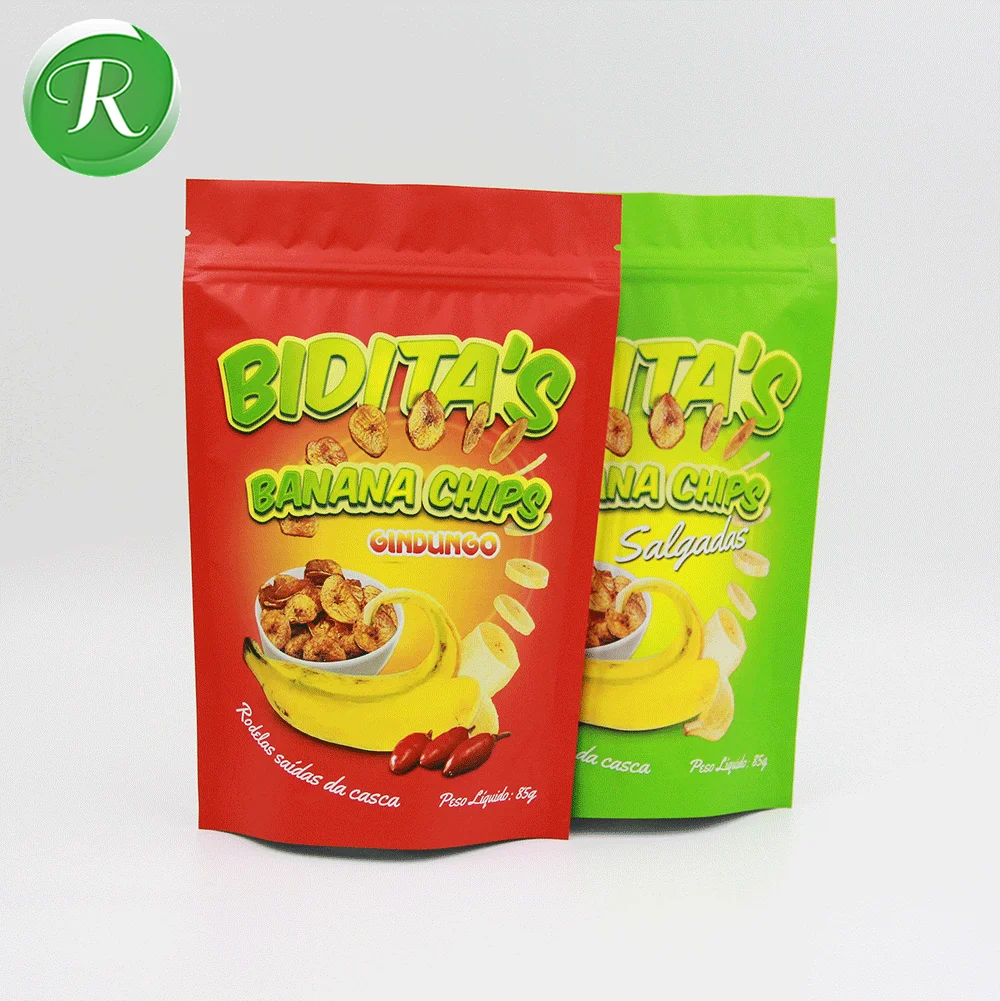 Chips Packaging Ziplock Bags/stand Up 85g Banana Chips Packaging Bag