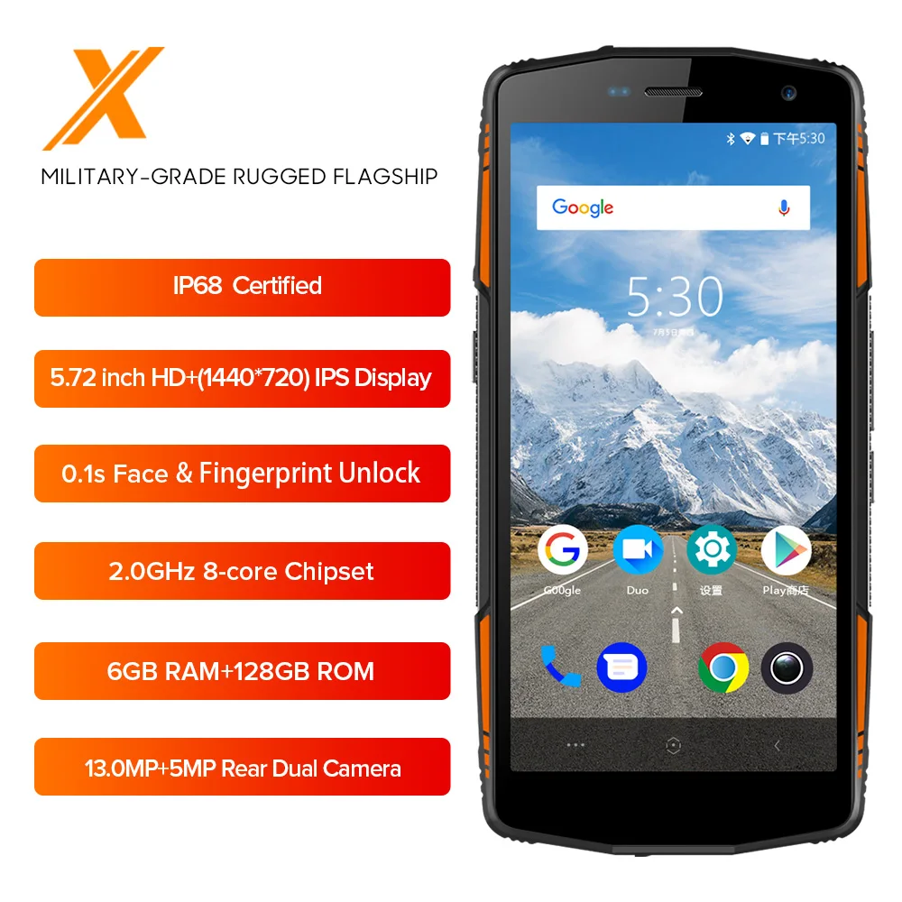 

LEAGOO XRover Smartphone IP68 NFC Face Unlock 5.72 IPS Octa Core 6GB 128GB 13MP Dual Cams Quick Charge 5000mAh 4G Mobile Phone