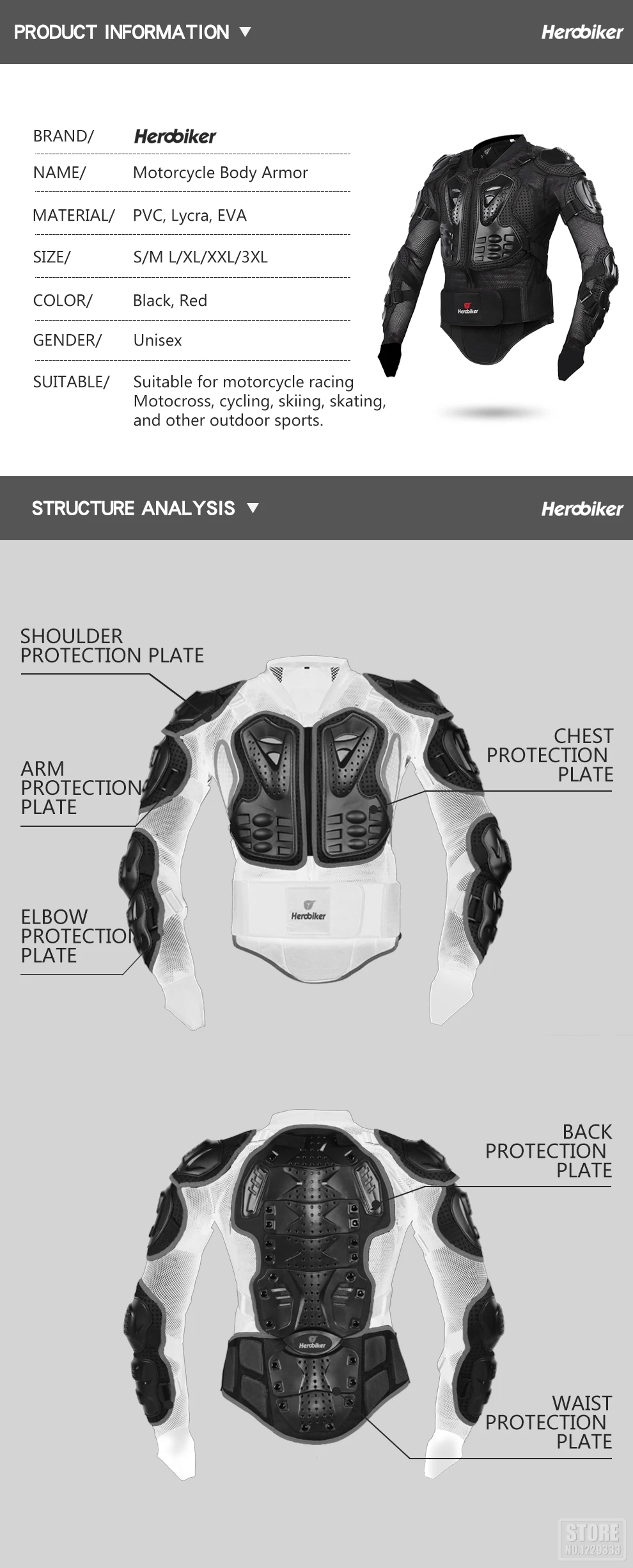 Motorcycle Jacket Men Full Body Motorcycle Armor Motocross Racing
