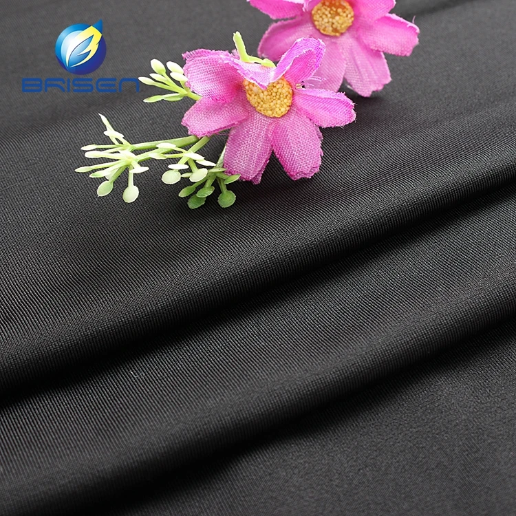 
China Manufacturer Stretch Black Dubai polyester Spandex Fabrics for sale 