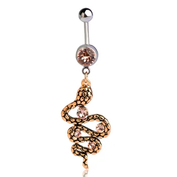 Snake Body Piercing Navel Dangle Belly Button Ring - Buy Snake Body ...