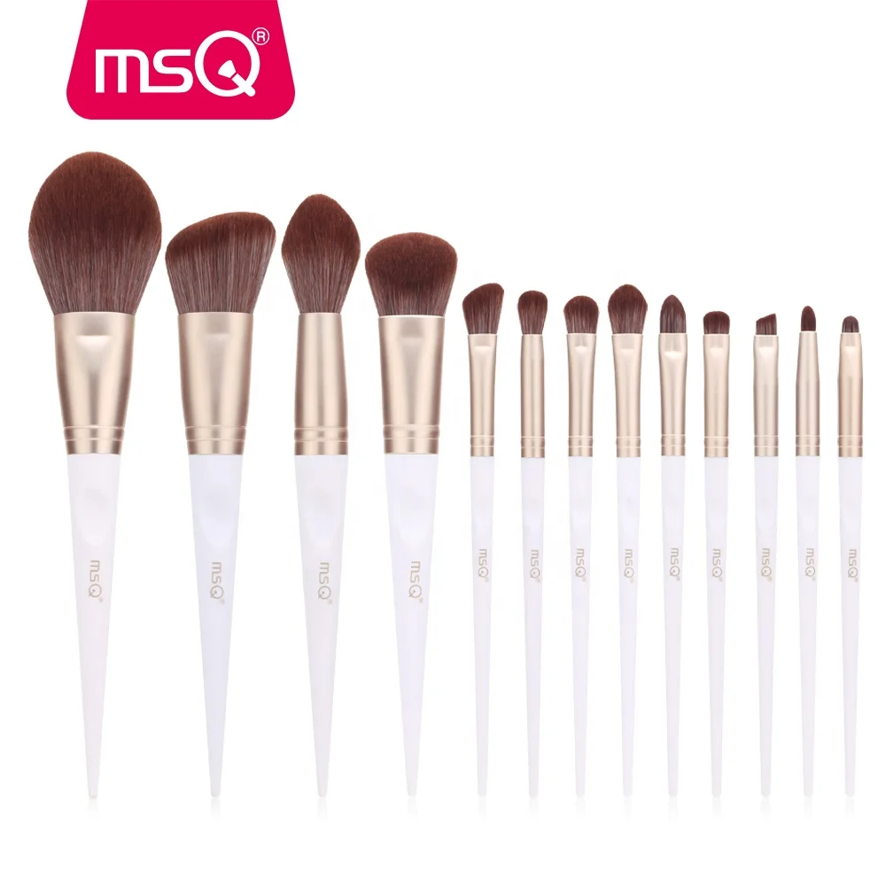 

MSQ 13pcs new design professional wholesale makeup brushes private label with PVC handle, Customized color