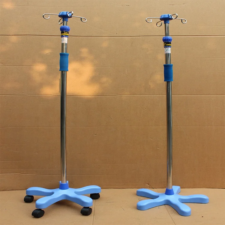 
Hospital furniture moveable metal iv stand infusion iv pole medical bed drip stand 