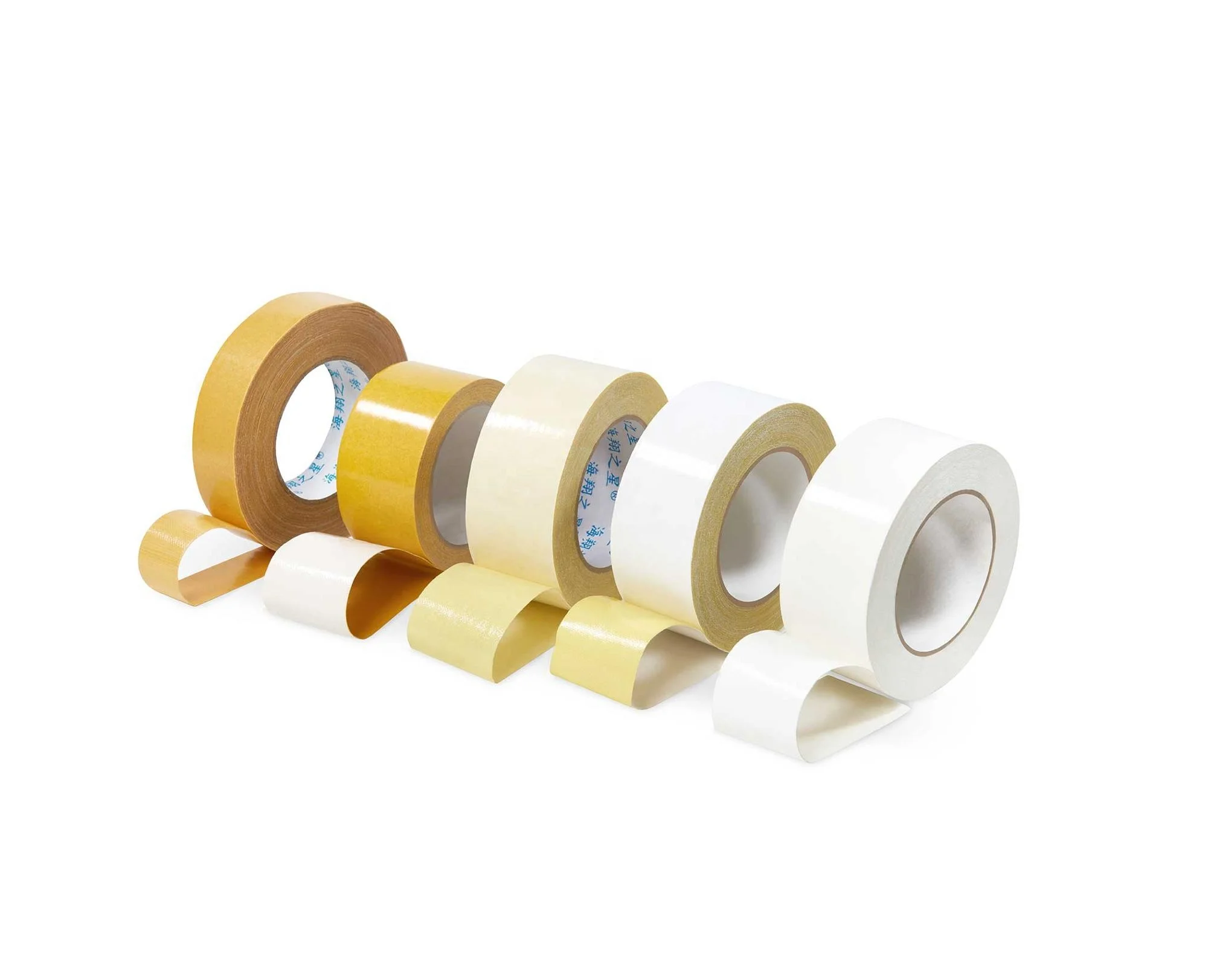 

0.28mm double sided woven mesh tape with unique yellow exhibition glue for remove residue free