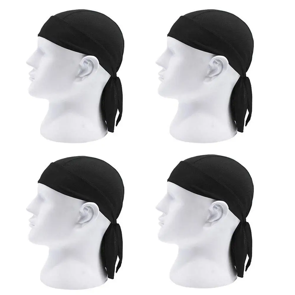 Tommy Stocking Wave TIE CAP with Elastic Band White Du Rag Doo Rag Skull Cap #1018