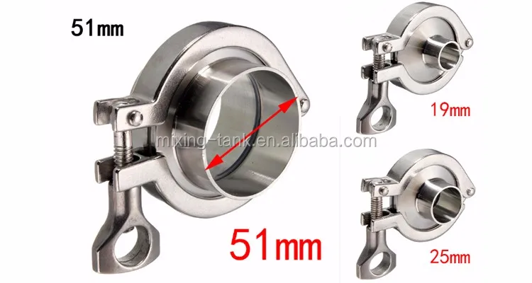 For 2" inch Tri Clamp OD 45MM Sanitary Weld on Pipe w/64MM Ferrule Flange SS 304 