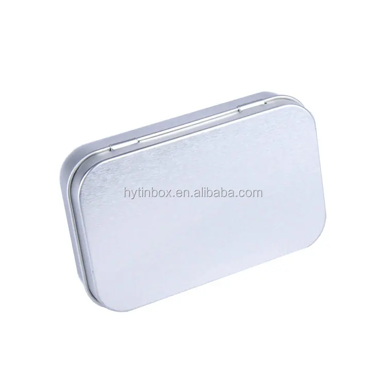 Hinged Lid Chewing Gum Tin Boxes Mint Tin Case Tablets Box 95x60x24 Mm