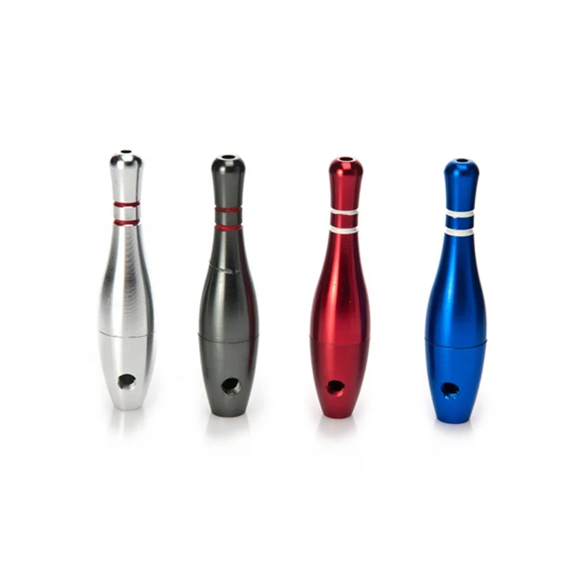 

Mini Portable Bowling Smoking Pipe Chinese Factory pipe Wholesale Tobacco Herb Pipes, Red/blue/gold/ silver /pink/purple