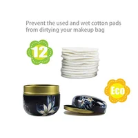 

2019 New Upgraded 2 Layers Organic Bamboo Cotton Pads, Washable Cloth with Portable Container for Clean or Remove Facial Makeup