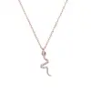Wholesale 925 Silver Women Rose Gold Zircon Snake Necklace