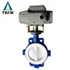 chinese supplier water supply use 3" electric actuator triple offset ptfe lined butterfly valve tianjin
