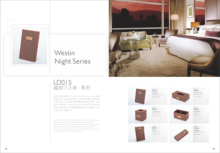 Custom hotel leather menu folders