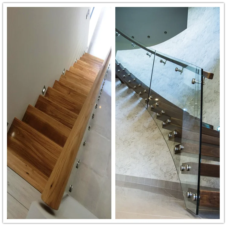 Customized Glass Railing Hidden Stringer Floating Stair Case - Buy ...