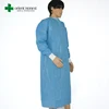 Hubei plant wholesale waist four ties blue SMS material sterile disposable surgical gown including towels