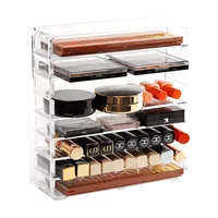

wholesale high-quality acrylic material transparent clear lipstick powder cosmetic storage box makeup organizer