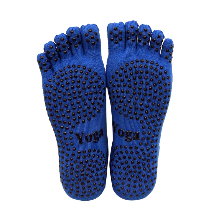 
Wholesale Stock Non Slip Five Toe Anti Slip Cotton Yoga Pilates Socks Grip 