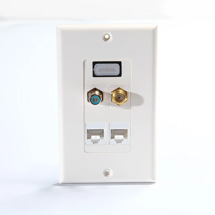 1 Port Hdmi 2 Ports Cat6 Coaxial Wall Plate White Rj45 Wall