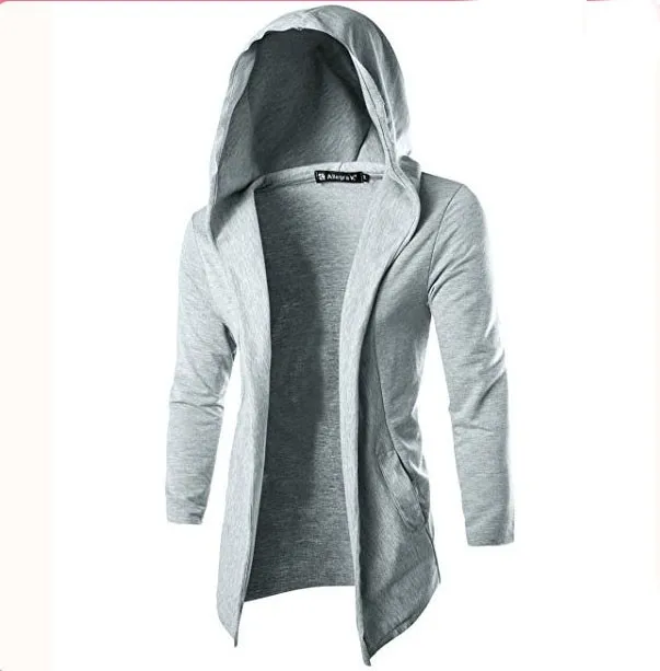 grey hooded cardigan