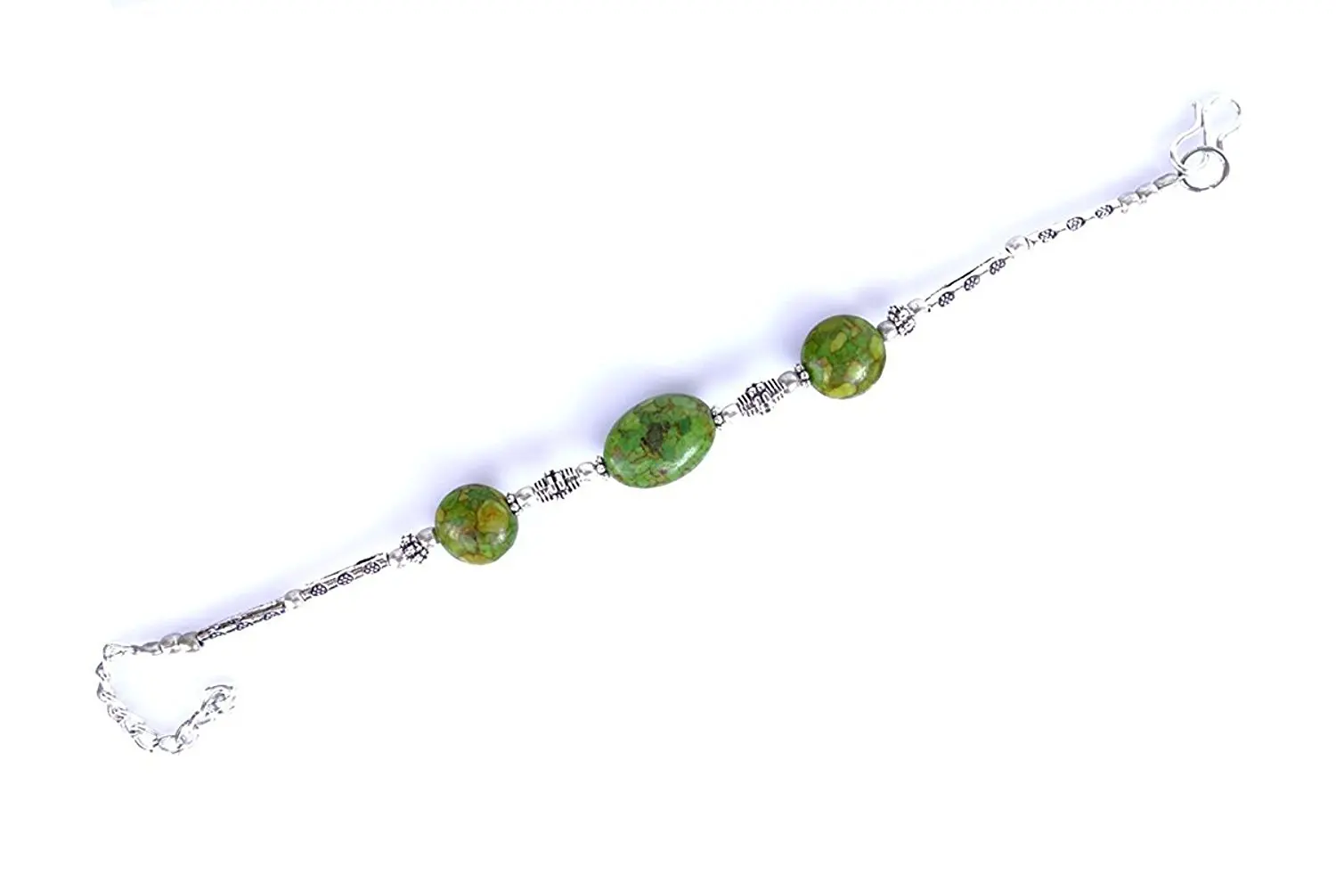 COPPER TURQUOISE GEMSTONE HANDMADE BRACELET FOR WOMEN FASHION BRACELET BY TIBETAN SILVER