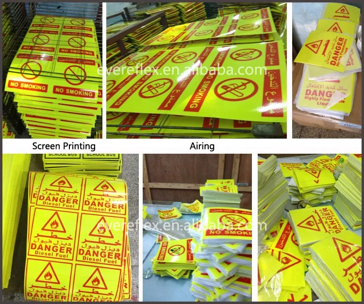 Reflective Fluorescent Yellow Green Traffic Sign For Warning Safety