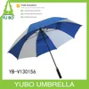 60" 130cm white and blue two color promotional golf umbrella customises print automatic open foam straight handle golf umbrella