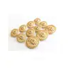 HYD Gold Metal Blazer & Suits Button Shallow Relief Surface King's Crown - For Blazer, Suits, Sport Coat, Uniform, Jacket