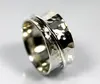 Spinner Rings - Stainless Steel Dimpled Spinner Spinning Fidget Gift Ideas Anxiety Worry Band Ring For Her