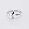 Silver Jewelry Mermaid Tail Cuff Rings Anel Sea Whale Fish Tail Bague Rings Men Romantic sieraden Gifts Wholesale