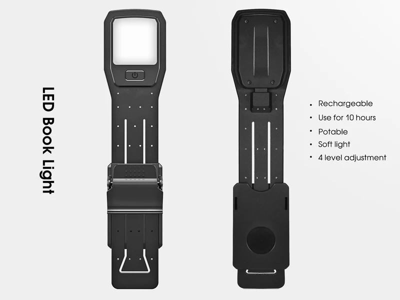 
LEDs Rechargeable Mini Black Clip-on Reading Book Light Brightness 