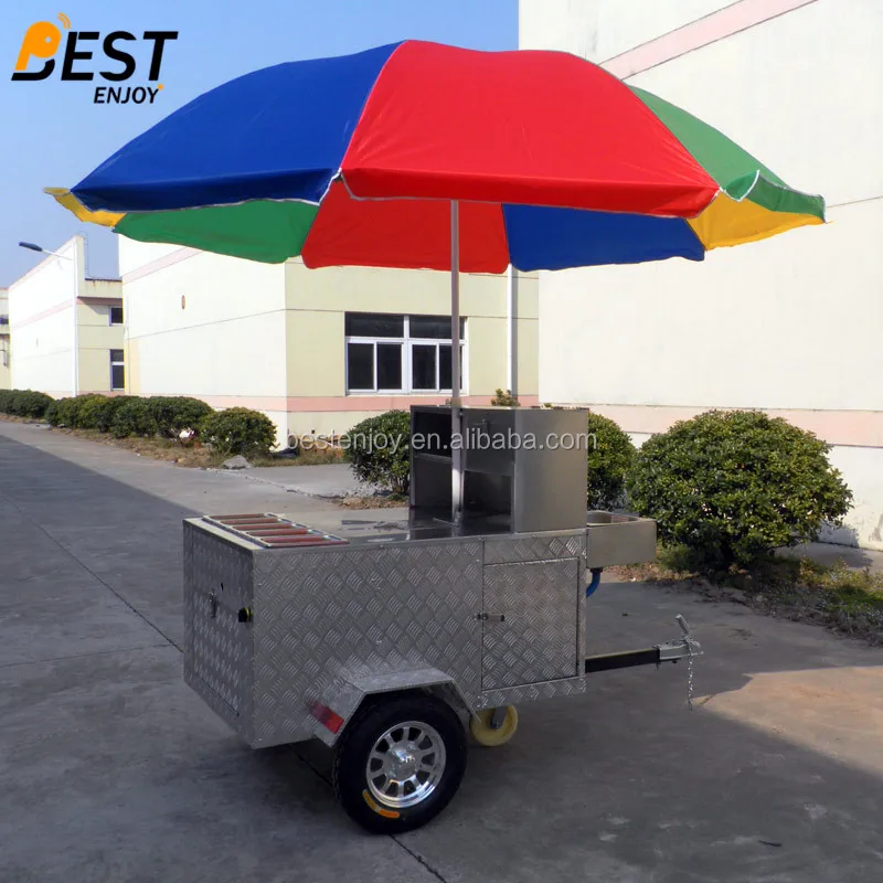 China factory checkered plate mobile cheap hot dog hotdog cart - 04